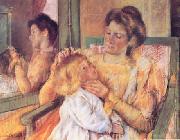 Woman Combing her Child's Hair Mary Cassatt